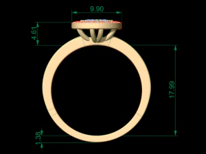 woman solitaire ring 101 3D Print Model