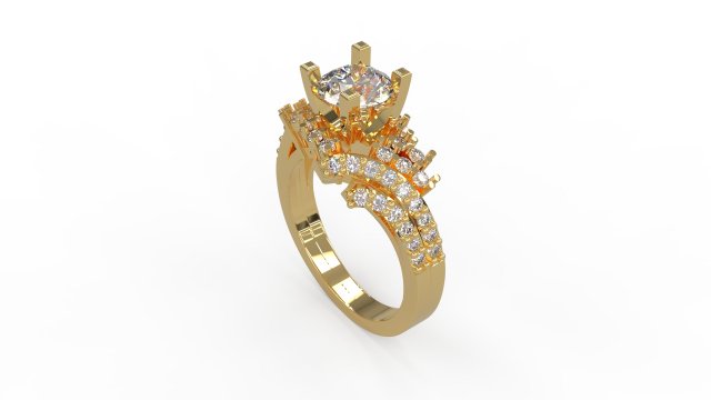 woman solitaire ring 102 Model Cetak 3D .c4d .max .obj .3ds .fbx .stl .blend 