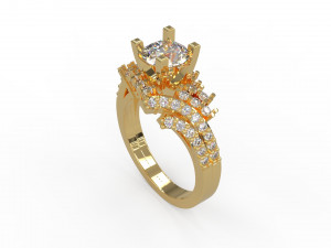 woman solitaire ring 102 Model do druku 3D