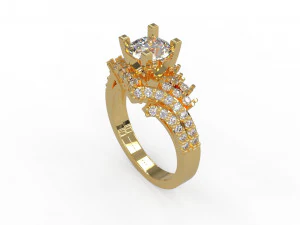 woman solitaire ring 102 3D Print Model