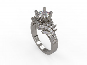 woman solitaire ring 102 Model Cetak 3D