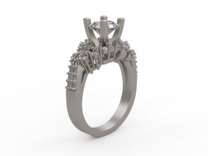 woman solitaire ring 102 Model Cetak 3D
