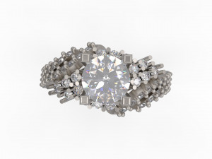 woman solitaire ring 102 Model Cetak 3D