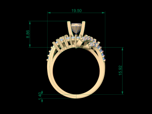 woman solitaire ring 102 Model Cetak 3D