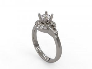 woman solitaire ring 103 3D Print Model