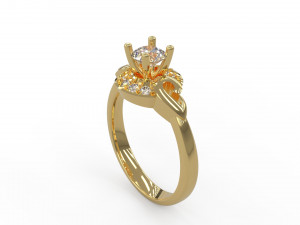 woman solitaire ring 103 3D-printmodel