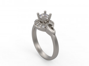 woman solitaire ring 103 3D-printmodel