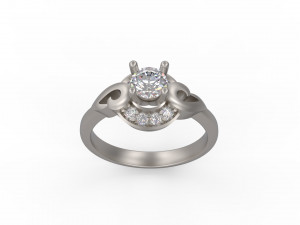 woman solitaire ring 103 3D-printmodel