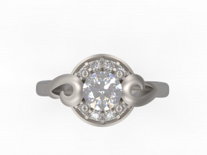 woman solitaire ring 103 3D-printmodel