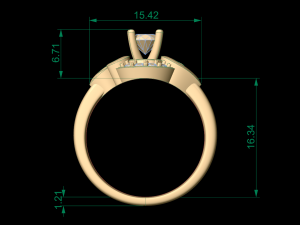 woman solitaire ring 103 3D-printmodel
