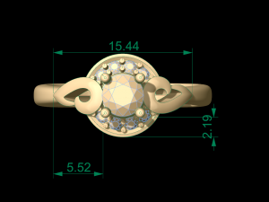 woman solitaire ring 103 3D-printmodel