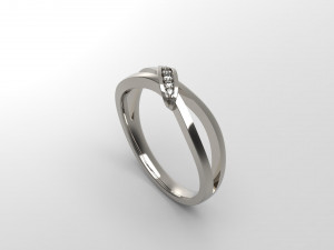 woman solitaire band ring 105 3D 打印模型