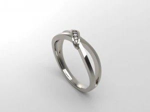 woman solitaire band ring 105 3D Print Model