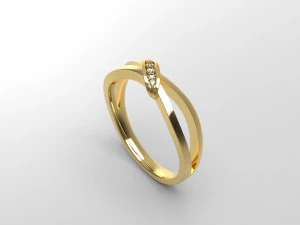 woman solitaire band ring 105 3D Print Model