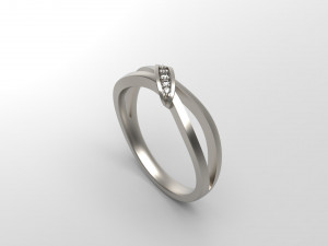 woman solitaire band ring 105 3D प्रिंट मॉडल