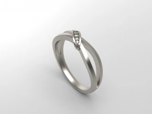 woman solitaire band ring 105 3D Print Model
