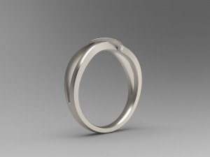 woman solitaire band ring 105 3D प्रिंट मॉडल