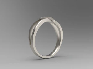 woman solitaire band ring 105 3D Print Model