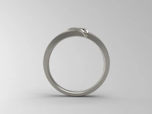 woman solitaire band ring 105 3D Print Model