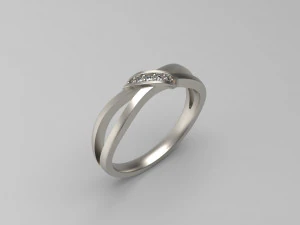 woman solitaire band ring 105 3D Print Model