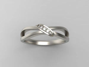 woman solitaire band ring 105 3D Print Model