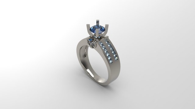 woman solitaire ring 106 3D Print Model .c4d .max .obj .3ds .fbx .stl .blend 