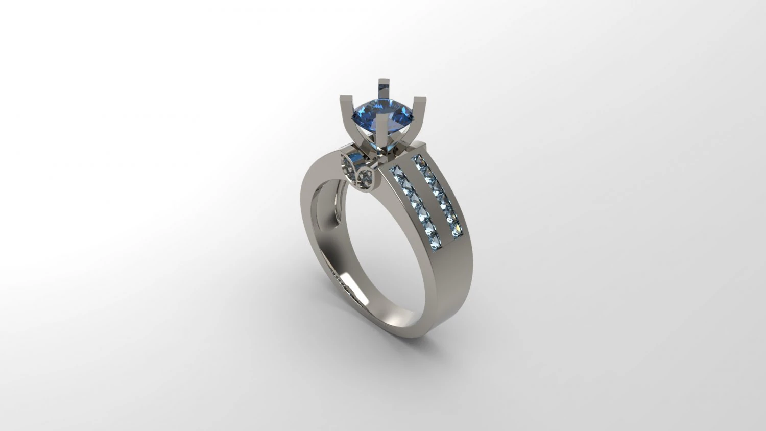 woman solitaire ring 106 3D Print Model .c4d .max .obj .3ds .fbx .stl .blend 