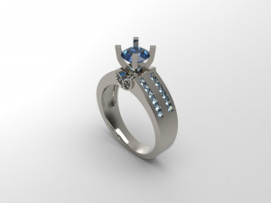 woman solitaire ring 106 3D Print Model