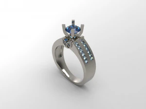 महिला सॉलिटेयर रिंग 106 3D प्रिंट मॉडल