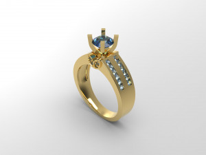 woman solitaire ring 106 3D Print Model
