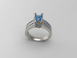woman solitaire ring 106 3D Print Model
