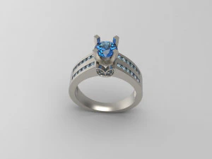 woman solitaire ring 106 3D Print Model