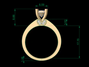 woman solitaire ring 106 3D Print Model