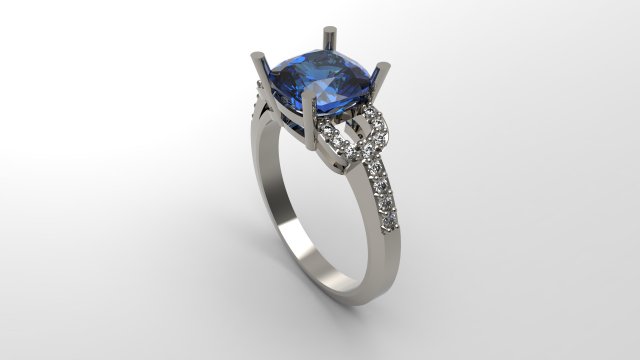 woman solitaire ring 107 3D 프린트 모델 .c4d .max .obj .3ds .fbx .stl .blend