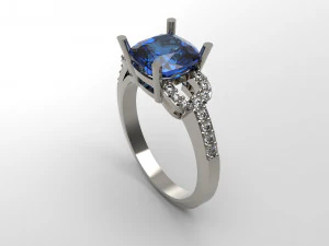 女性ソリティア リング 107 3Dプリントモデル