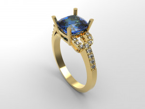 woman solitaire ring 107 3D Print Model