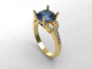 woman solitaire ring 107 3D Print Model