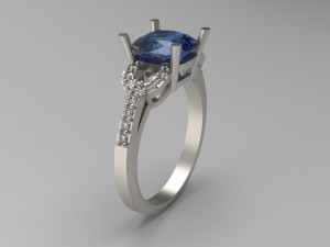 woman solitaire ring 107 3D Print Model