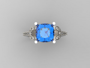 woman solitaire ring 107 3D Print Model