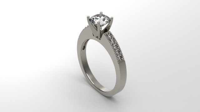 woman solitaire ring 108 3D Print Model .c4d .max .obj .3ds .fbx .stl .blend 