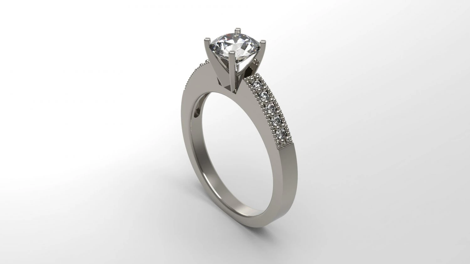 woman solitaire ring 108 3D Print Model .c4d .max .obj .3ds .fbx .stl .blend 
