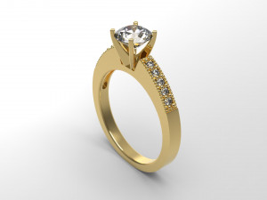 woman solitaire ring 108 3D Print Model