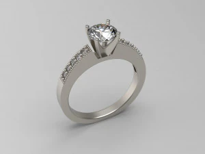 woman solitaire ring 108 3D Print Model