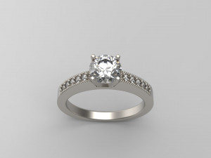 woman solitaire ring 108 3D Print Model
