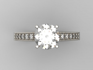 woman solitaire ring 108 3D Print Model