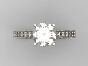 woman solitaire ring 108 3D Print Model