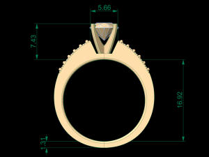 woman solitaire ring 108 3D Print Model