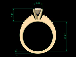 woman solitaire ring 108 3D Print Model