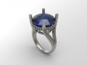 woman solitaire ring 111 3D 打印模型