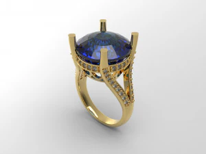 woman solitaire ring 111 3D Print Model